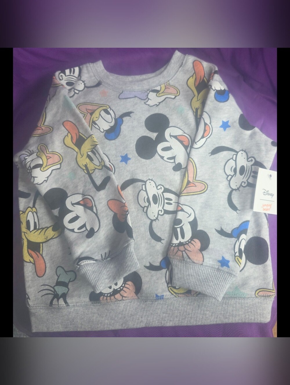 Disney Grey Mickey & Friends All‑Over Print Kids Sweatshirt- 18 Months Old